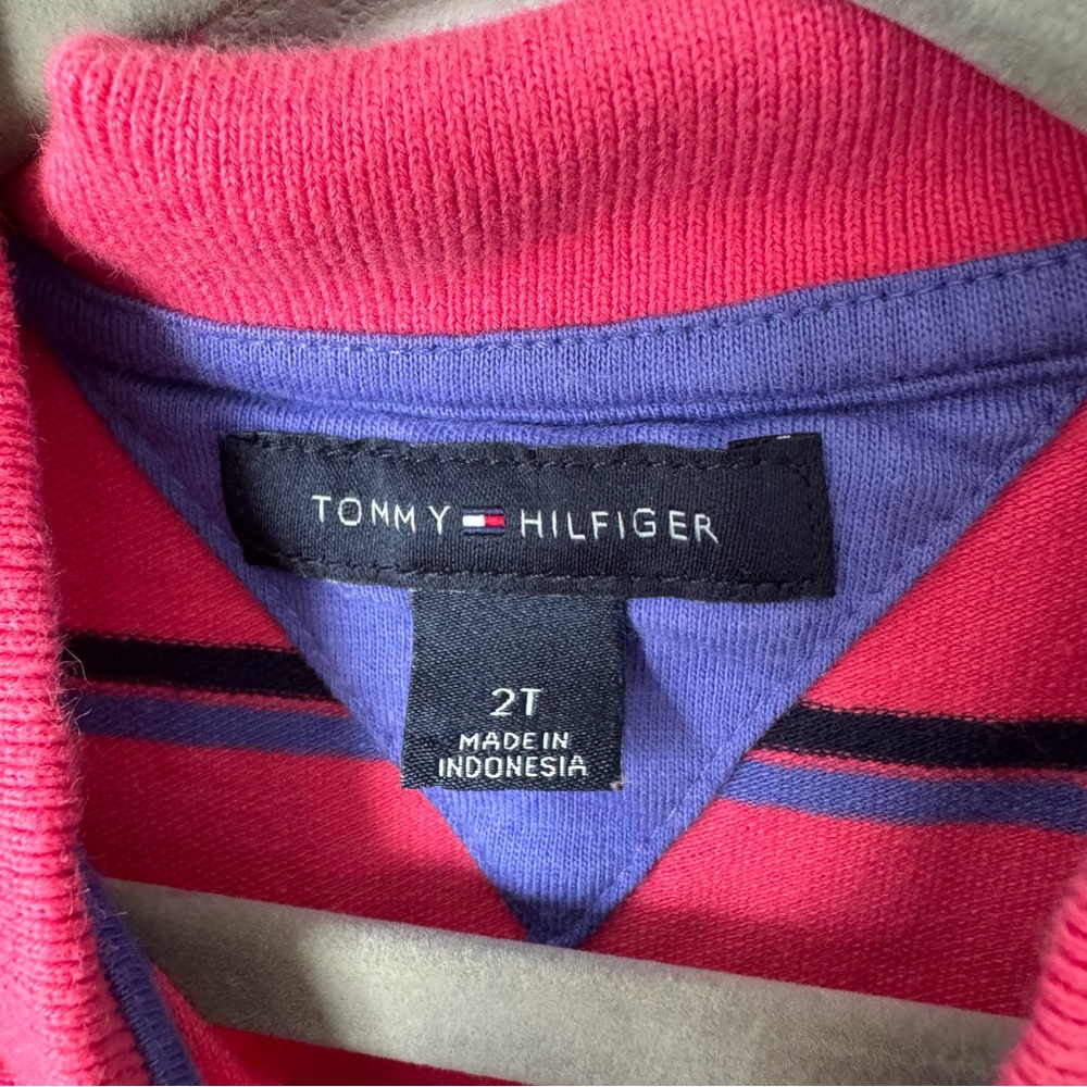 Tommy Hilfiger Girls Dress Size 2T Pink Stripes Polo Tennis Spring Summer Preppy - Picture 5 of 6